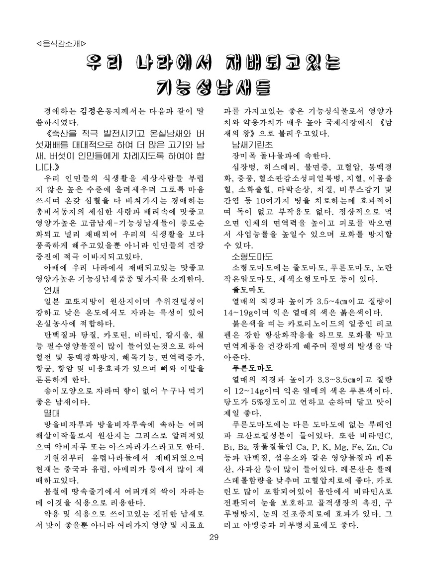 잡지《조선료리》(2023.1호)